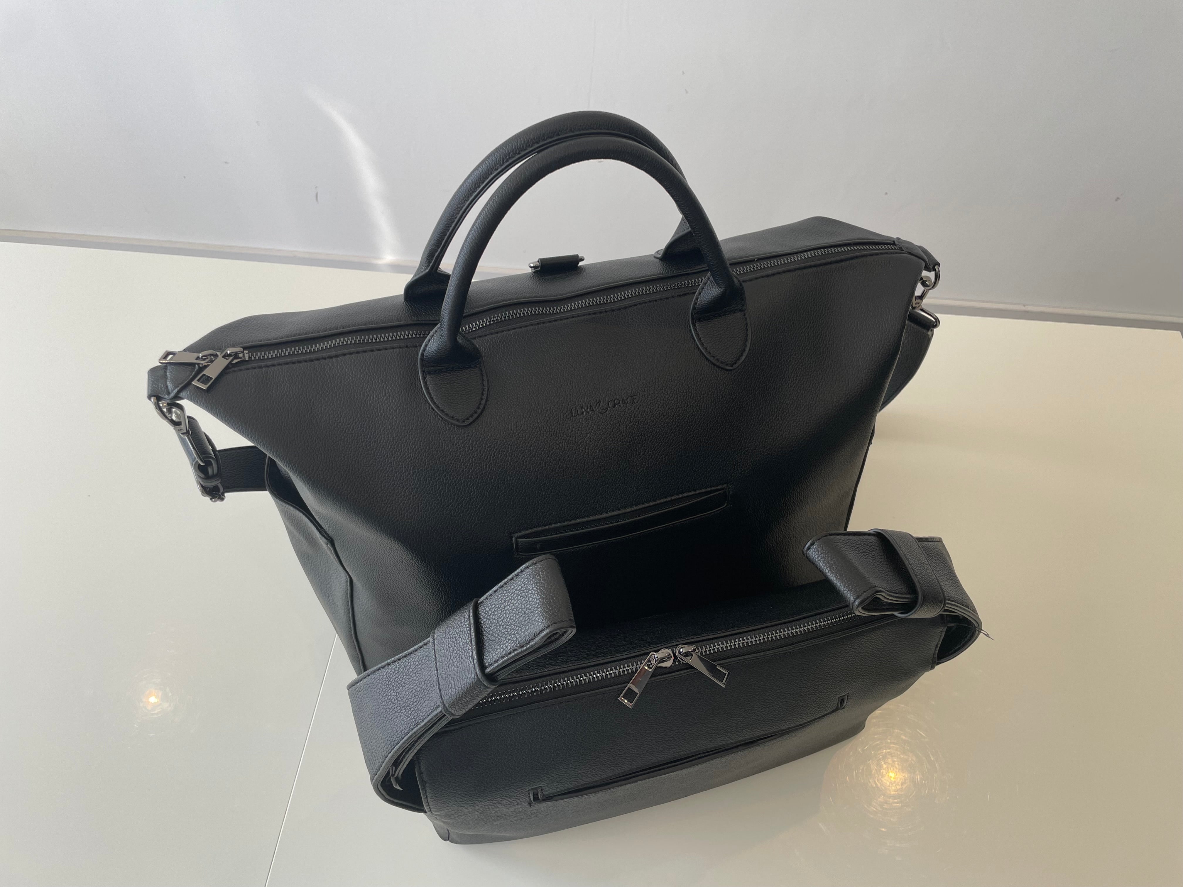 Luna Grace Vegan Leather Nappy Baby Changing Bag + Pushchair Bag Bundle