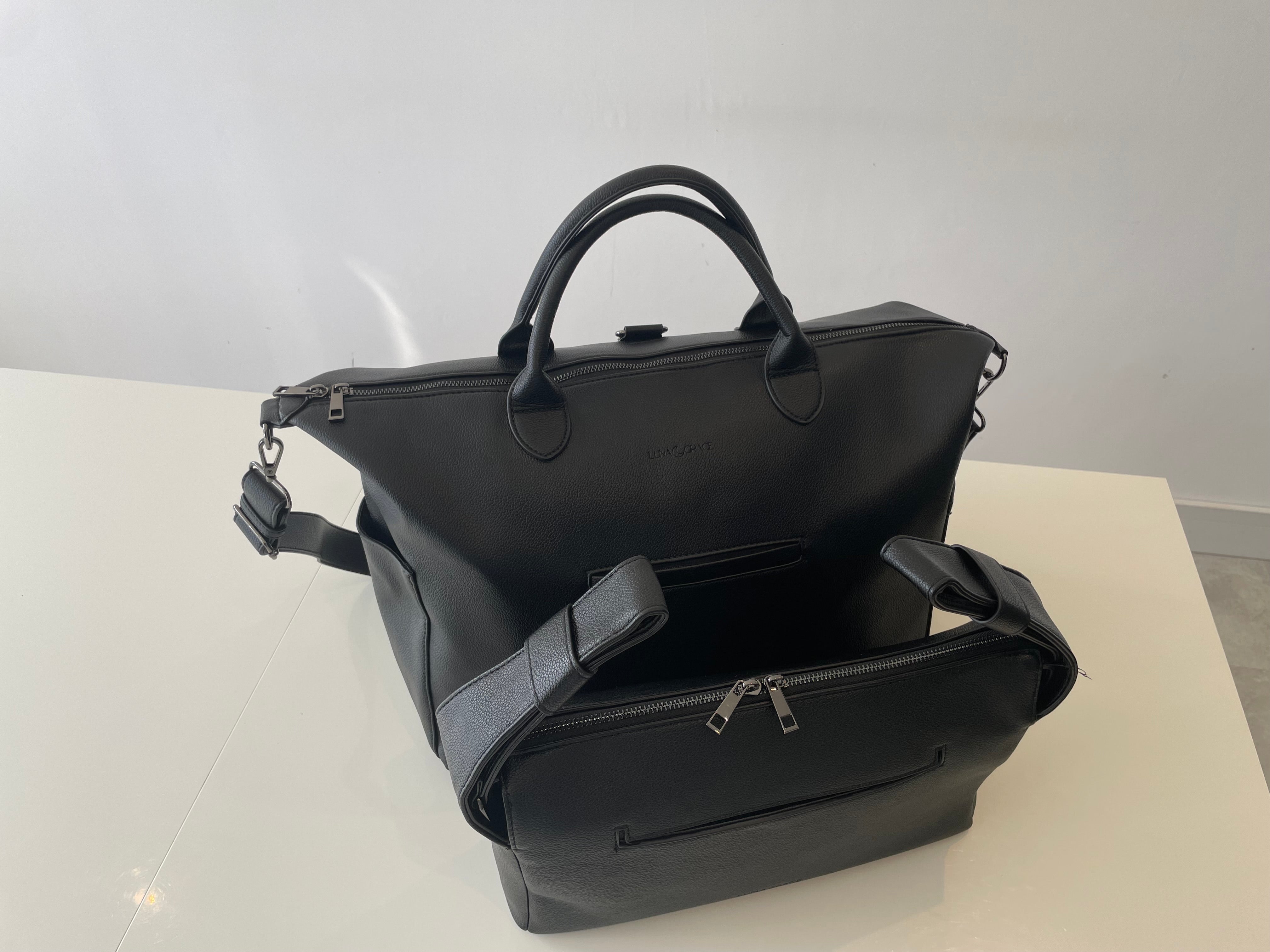 Luna Grace Vegan Leather Nappy Baby Changing Bag + Pushchair Bag Bundle